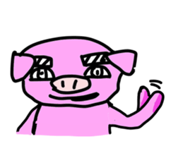 Pig to convey feelings with a look. sticker #1791117