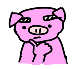 Pig to convey feelings with a look. sticker #1791118