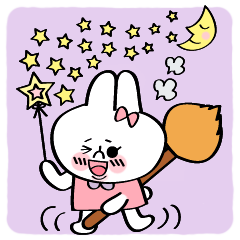 Magic wand and broom with Nina