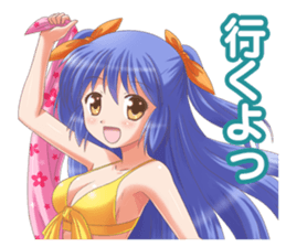 The girl of  swimming suit and  uniform sticker #1793769