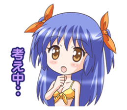 The girl of  swimming suit and  uniform sticker #1793772