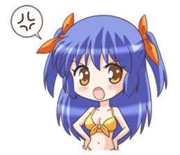 The girl of  swimming suit and  uniform sticker #1793773