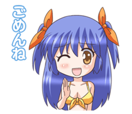 The girl of  swimming suit and  uniform sticker #1793774