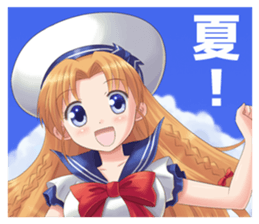 The girl of  swimming suit and  uniform sticker #1793776