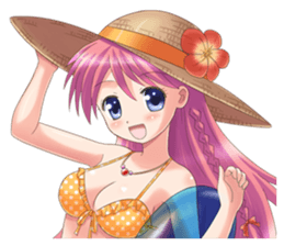 The girl of  swimming suit and  uniform sticker #1793780