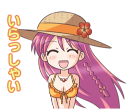 The girl of  swimming suit and  uniform sticker #1793781