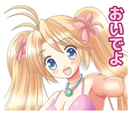 The girl of  swimming suit and  uniform sticker #1793784