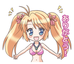 The girl of  swimming suit and  uniform sticker #1793787
