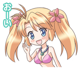 The girl of  swimming suit and  uniform sticker #1793789