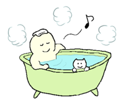 Mr.NASU and white cat sticker #1796098