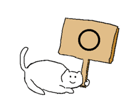 Mr.NASU and white cat sticker #1796119