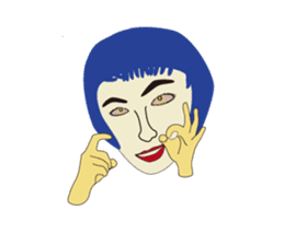 woman of blue hair sticker #1797322