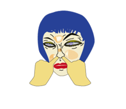 woman of blue hair sticker #1797327