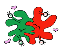 Cute colorful amoeba sticker #1798674