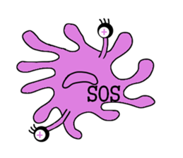 Cute colorful amoeba sticker #1798677