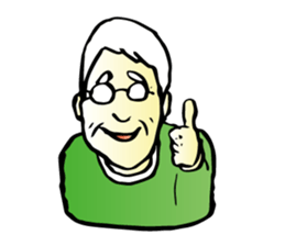 elderly couple sticker #1799322