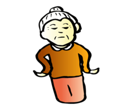 elderly couple sticker #1799339