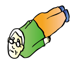 elderly couple sticker #1799340