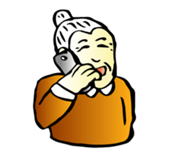 elderly couple sticker #1799348