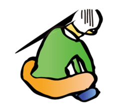 elderly couple sticker #1799354