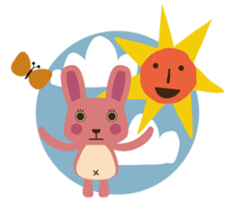 A little pink rabbit-Pinky-Daisy sticker #1800721