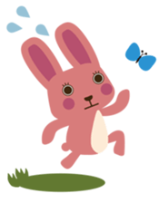A little pink rabbit-Pinky-Daisy sticker #1800723