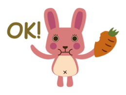 A little pink rabbit-Pinky-Daisy sticker #1800724