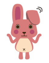 A little pink rabbit-Pinky-Daisy sticker #1800735