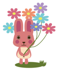 A little pink rabbit-Pinky-Daisy sticker #1800737
