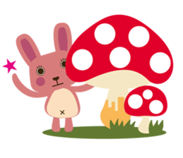 A little pink rabbit-Pinky-Daisy sticker #1800748