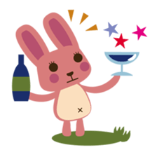 A little pink rabbit-Pinky-Daisy sticker #1800754