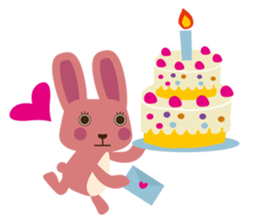 A little pink rabbit-Pinky-Daisy sticker #1800755