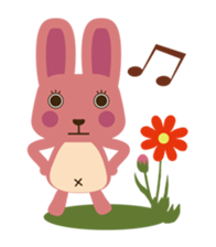A little pink rabbit-Pinky-Daisy sticker #1800759