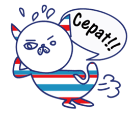Border cat and Dotted bear Indonesian sticker #1801802