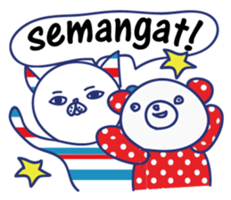 Border cat and Dotted bear Indonesian sticker #1801803