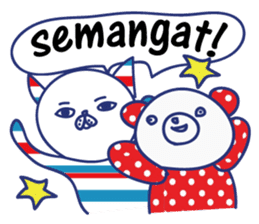Border cat and Dotted bear Indonesian sticker #1801803