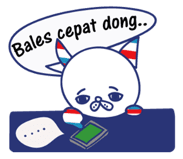 Border cat and Dotted bear Indonesian sticker #1801828