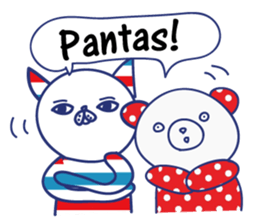 Border cat and Dotted bear Indonesian sticker #1801839