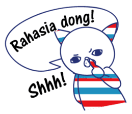 Border cat and Dotted bear Indonesian sticker #1801840