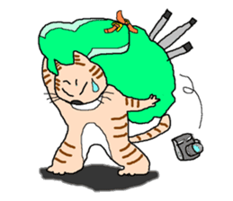 Cat with nine lives sticker #1802634