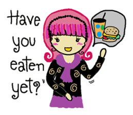 Cute vintage women sticker #1803533