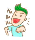 Mr. green hair & sleepy cat  (Eng) sticker #1804965