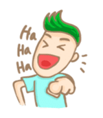 Mr. green hair & sleepy cat (Eng) sticker #1804965