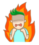 Mr. green hair & sleepy cat (Eng) sticker #1804966