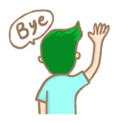 Mr. green hair & sleepy cat (Eng) sticker #1804969