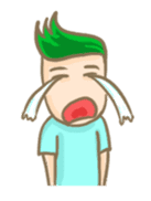 Mr. green hair & sleepy cat (Eng) sticker #1804976