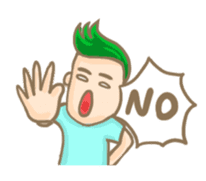 Mr. green hair & sleepy cat (Eng) sticker #1804979