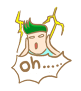 Mr. green hair & sleepy cat (Eng) sticker #1804993