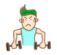 Mr. green hair & sleepy cat (Eng) sticker #1804994