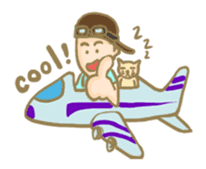 Mr. green hair & sleepy cat (Eng) sticker #1804996